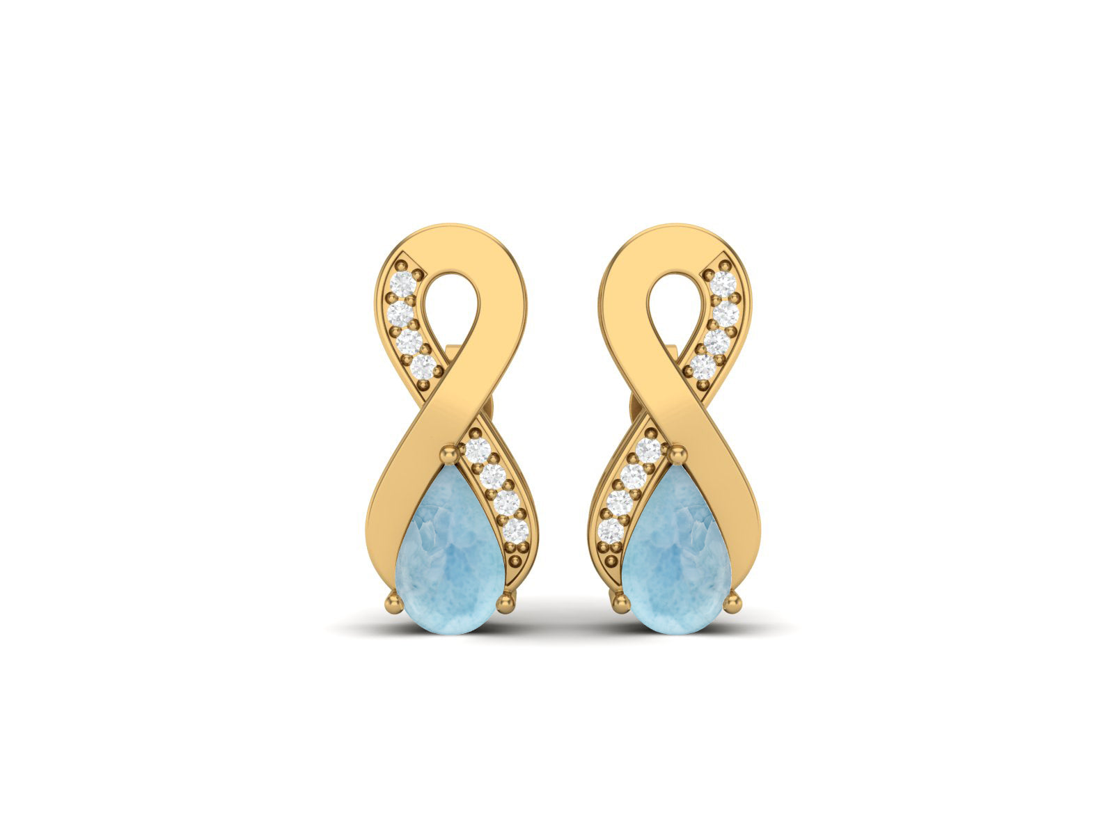 Orecchini pendenti Larimar Infinity - Argento Sterling