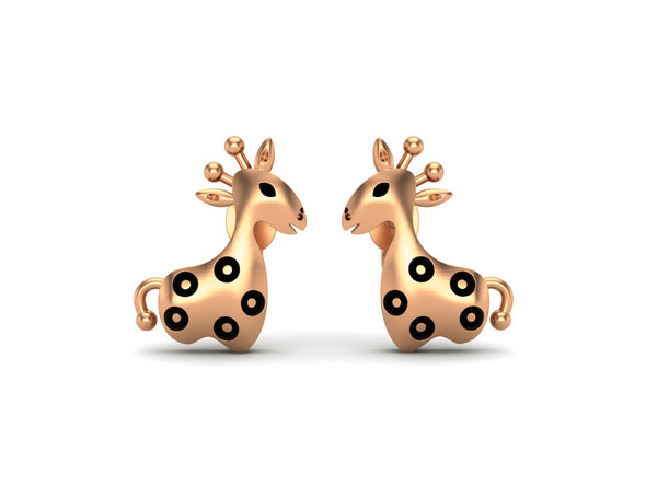 925 Sterling Silver Cute Animal Small Giraffe Women Stud Earrings