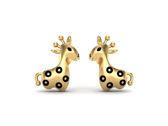 925 Sterling Silver Cute Animal Small Giraffe Women Stud Earrings