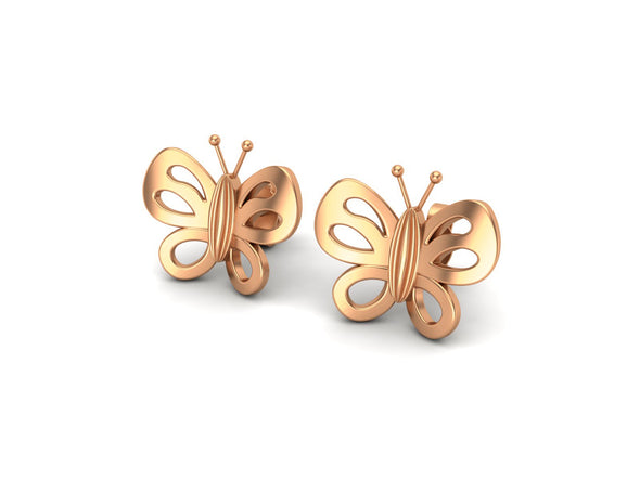 925 Sterling Silver Tiny Butterfly Stud Earrings for Women Gold Minimalist Earrings