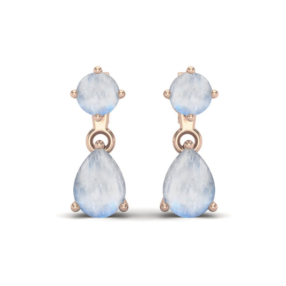 Natural Moonstone Gemstone 925 Sterling Silver Studs Earrings Designer Engagement Stud Earrings