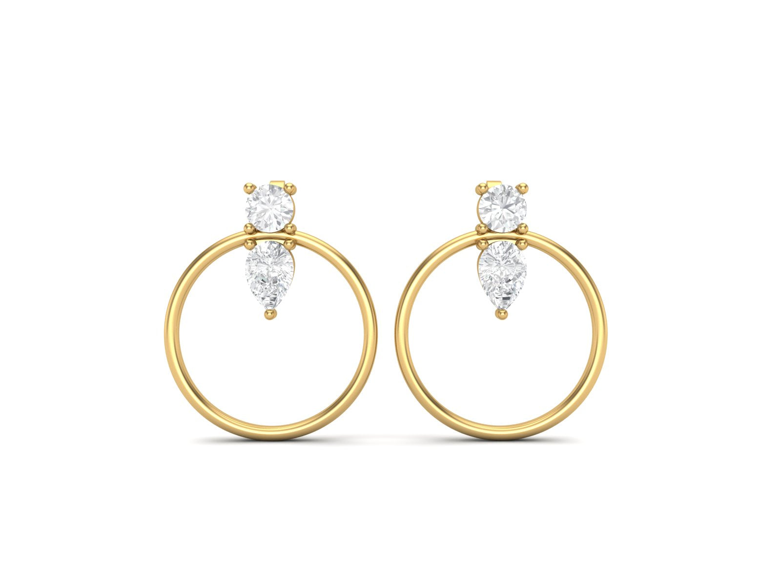Moissanite 1.30 Ctw Hoop Earrings - 14K Fine Gold