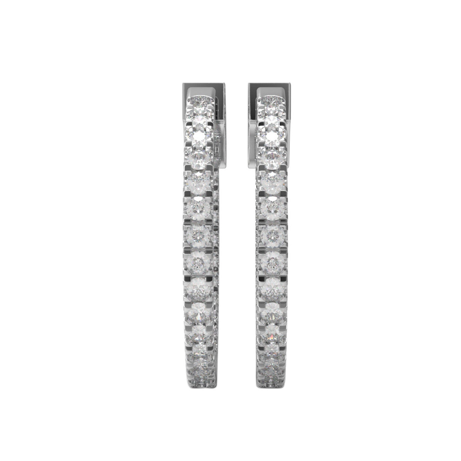 Full Eternity Moissanite Hoop Earrings with Designer Clasp –  14k Yellow Gold