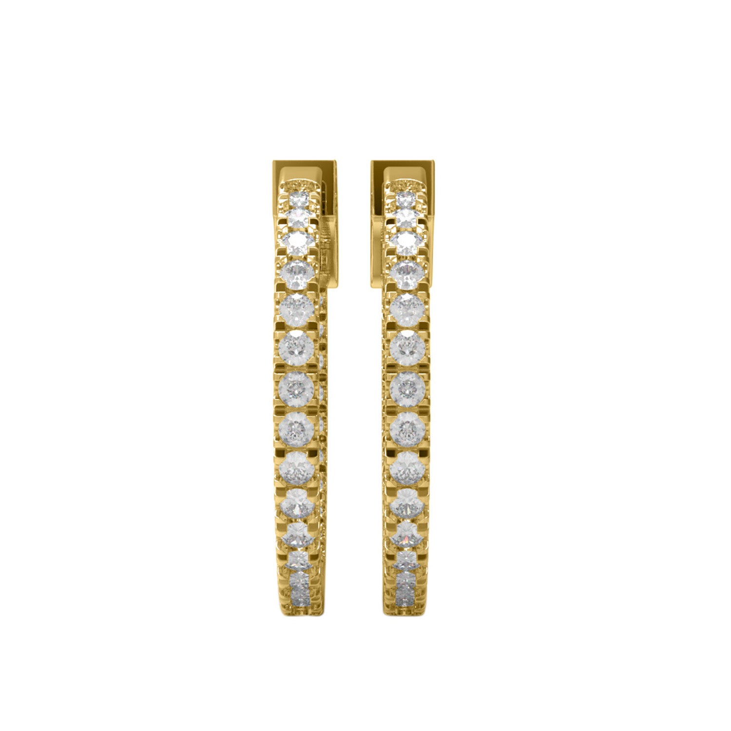 Orecchini a cerchio classici con moissanite al rovescio – Argento Sterling