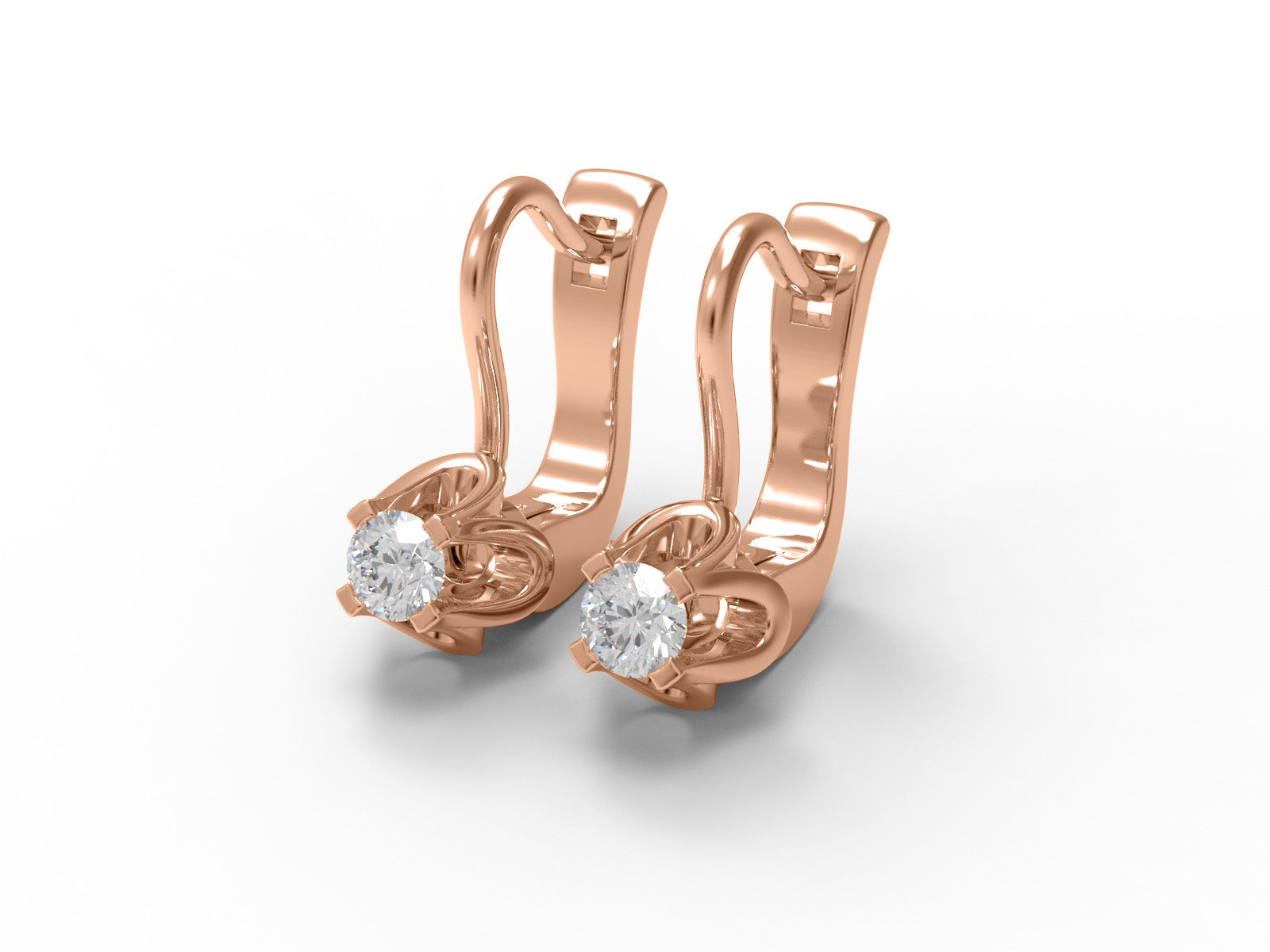 Moissanite Elegant Petal Prong Drop Earrings – Sterling Silver