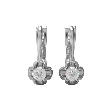 Russian Style Earrings Moissanite Floral Leverback Earrings 925 Sterling Silver