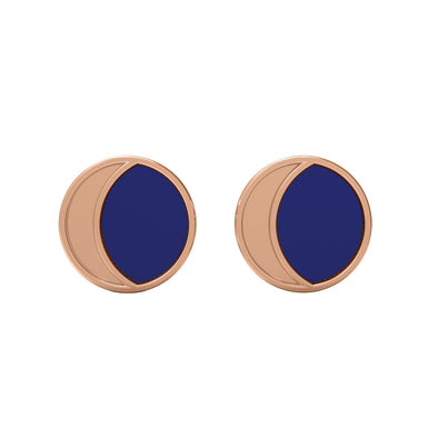 Enamel Half Moon Stud 925 Sterling Silver Circle Earrings For Women Jewelry