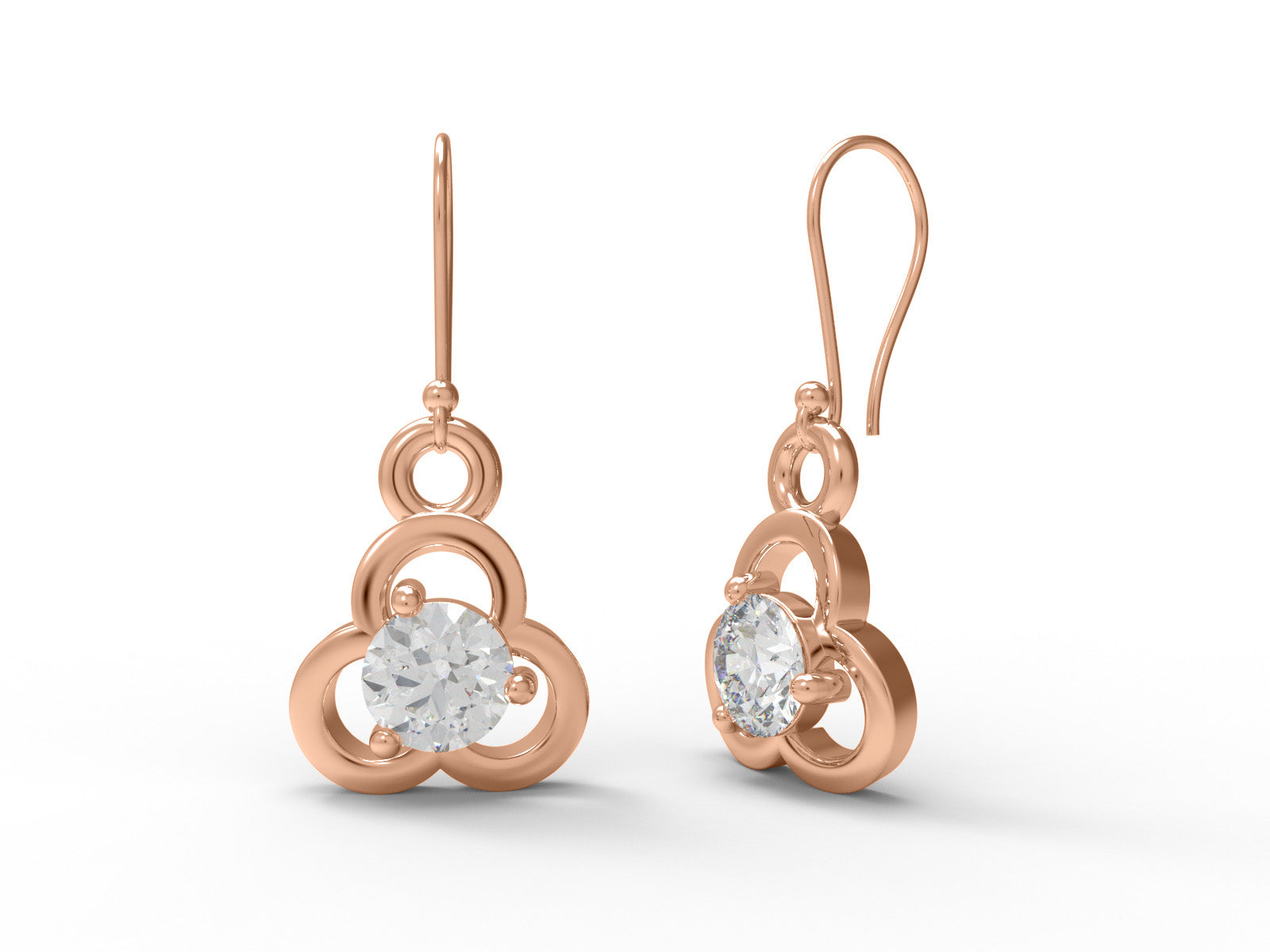 Moissanite Elegant Openwork Drop Earrings - Sterling Silver