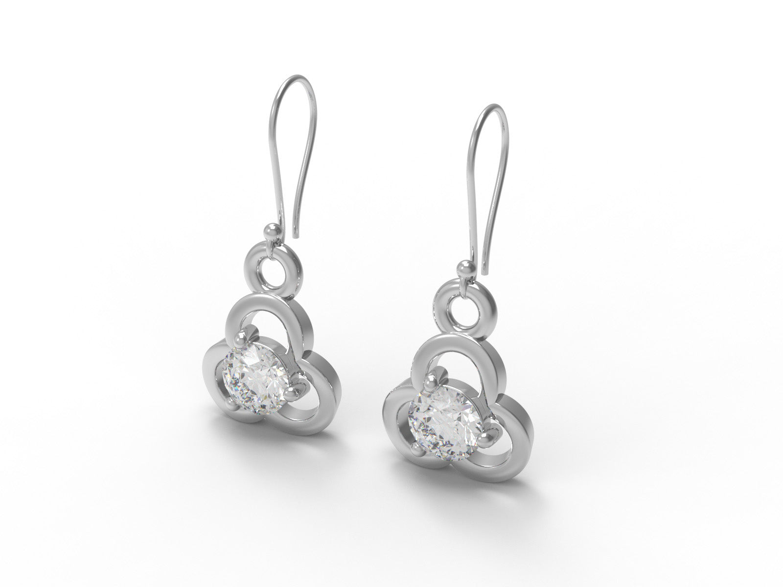 Moissanite Elegant Openwork Drop Earrings - Sterling Silver