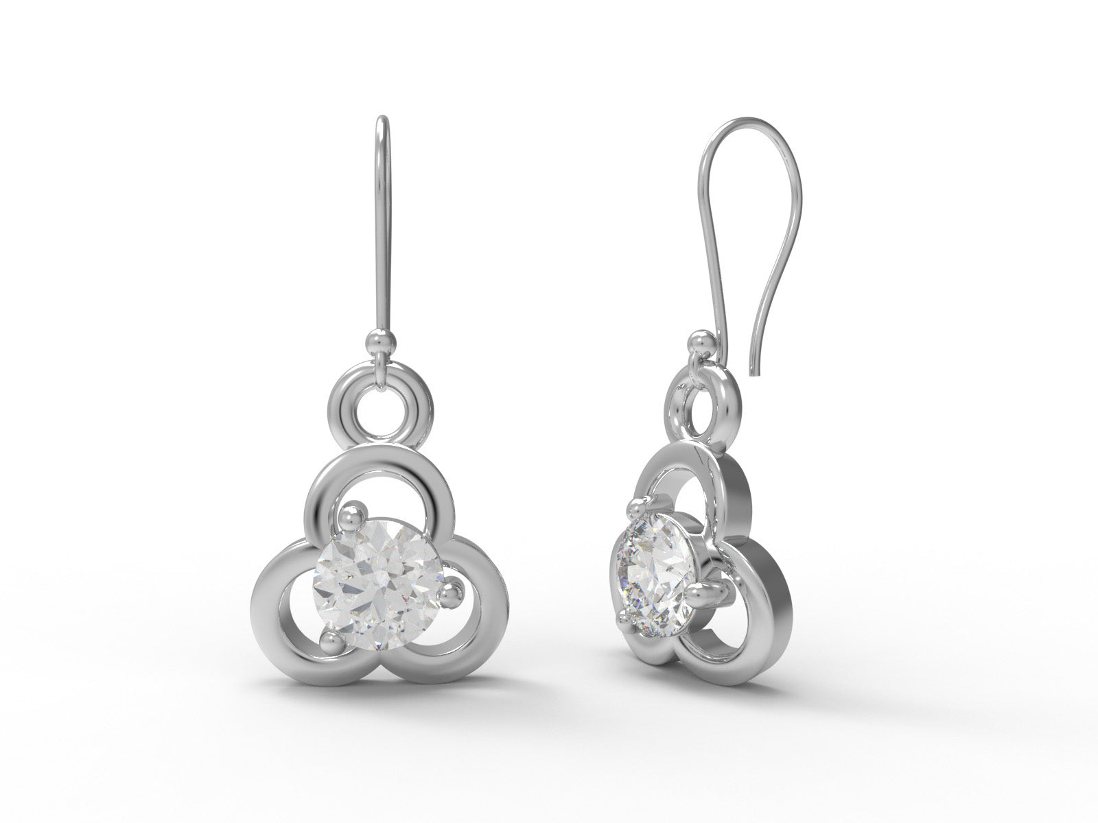 Moissanite Elegant Openwork Drop Earrings - Sterling Silver