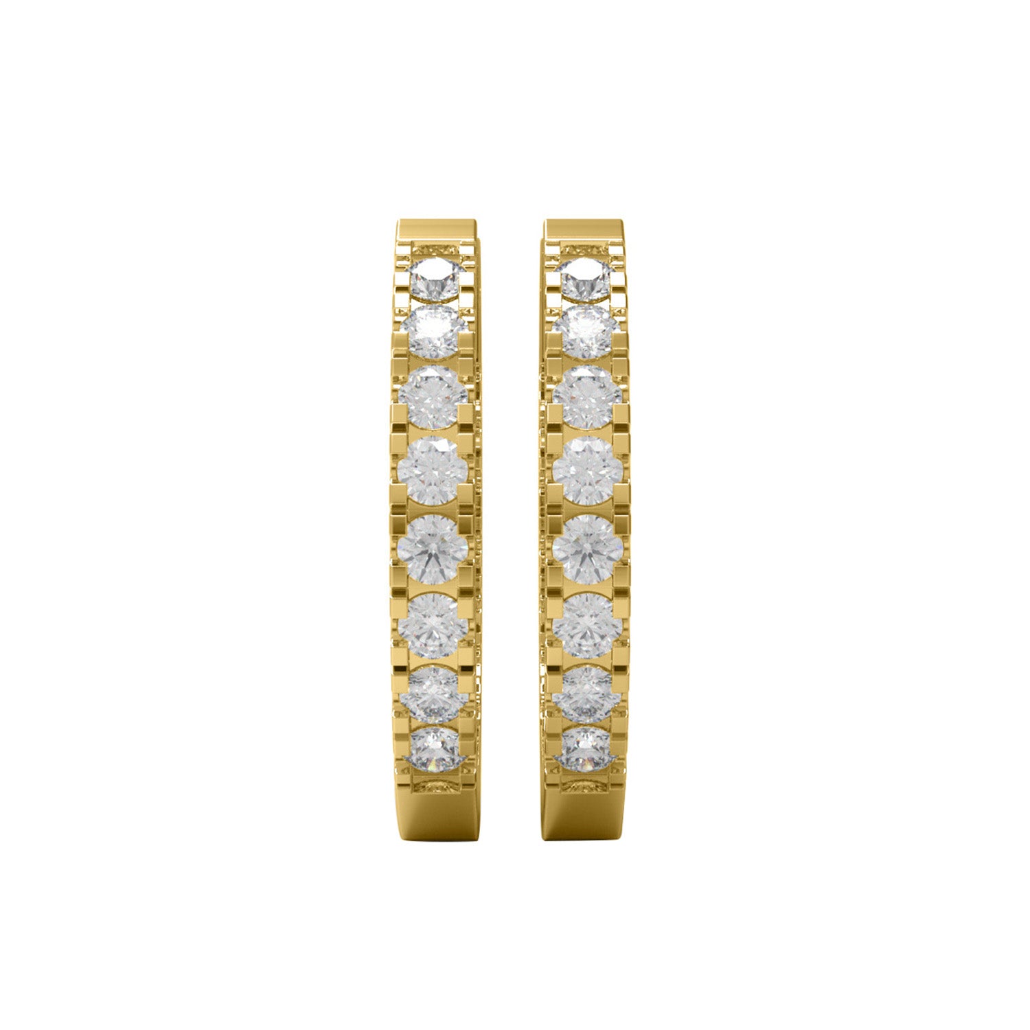 Inside-Out Moissanite Hoop Earrings – 14k Yellow Gold