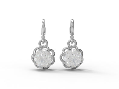 1.5 Ctw Round Moissanite 925 Sterling Silver Solitaire Dangle Earring For Women