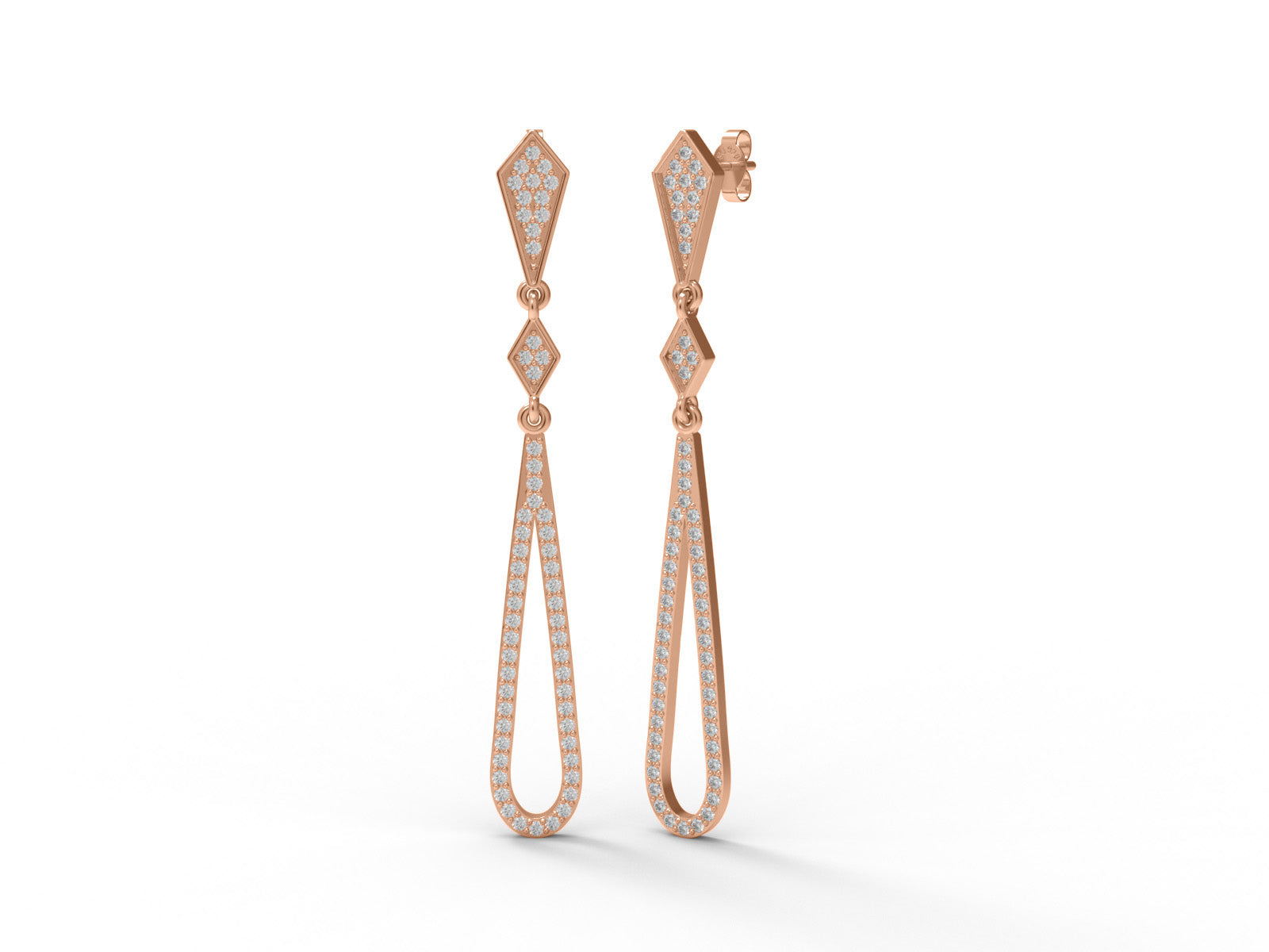 Moissanite Long Drop Chandelier Earrings - 925 Sterling Silver