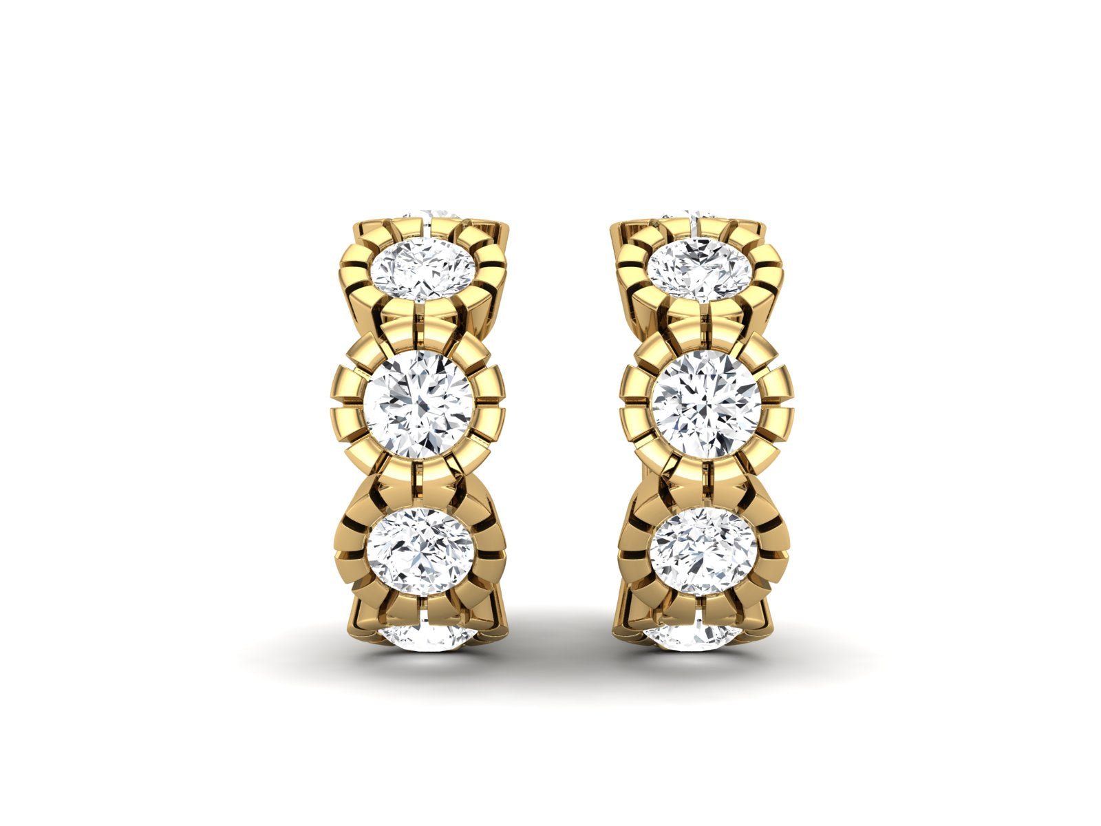 Moissanite 0.36 Ctw Hoop Earrings - 14K Fine Gold