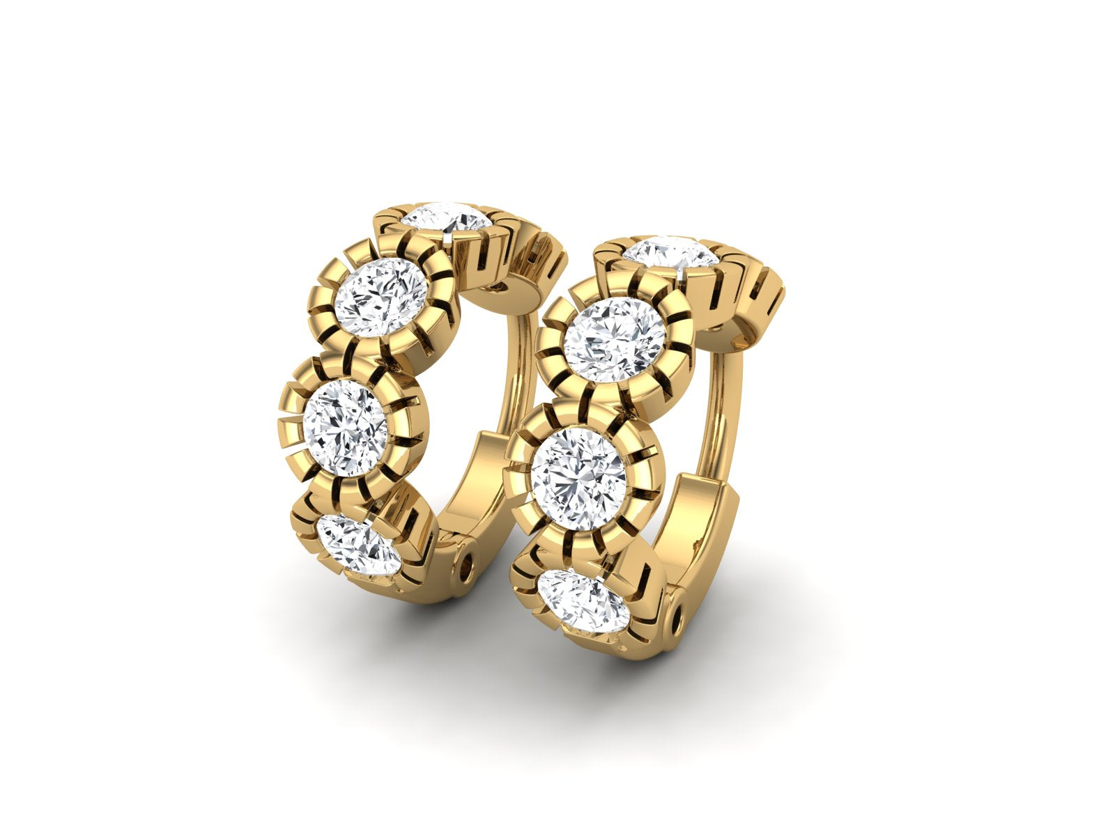 Moissanite 0.36 Ctw Hoop Earrings - 14K Fine Gold