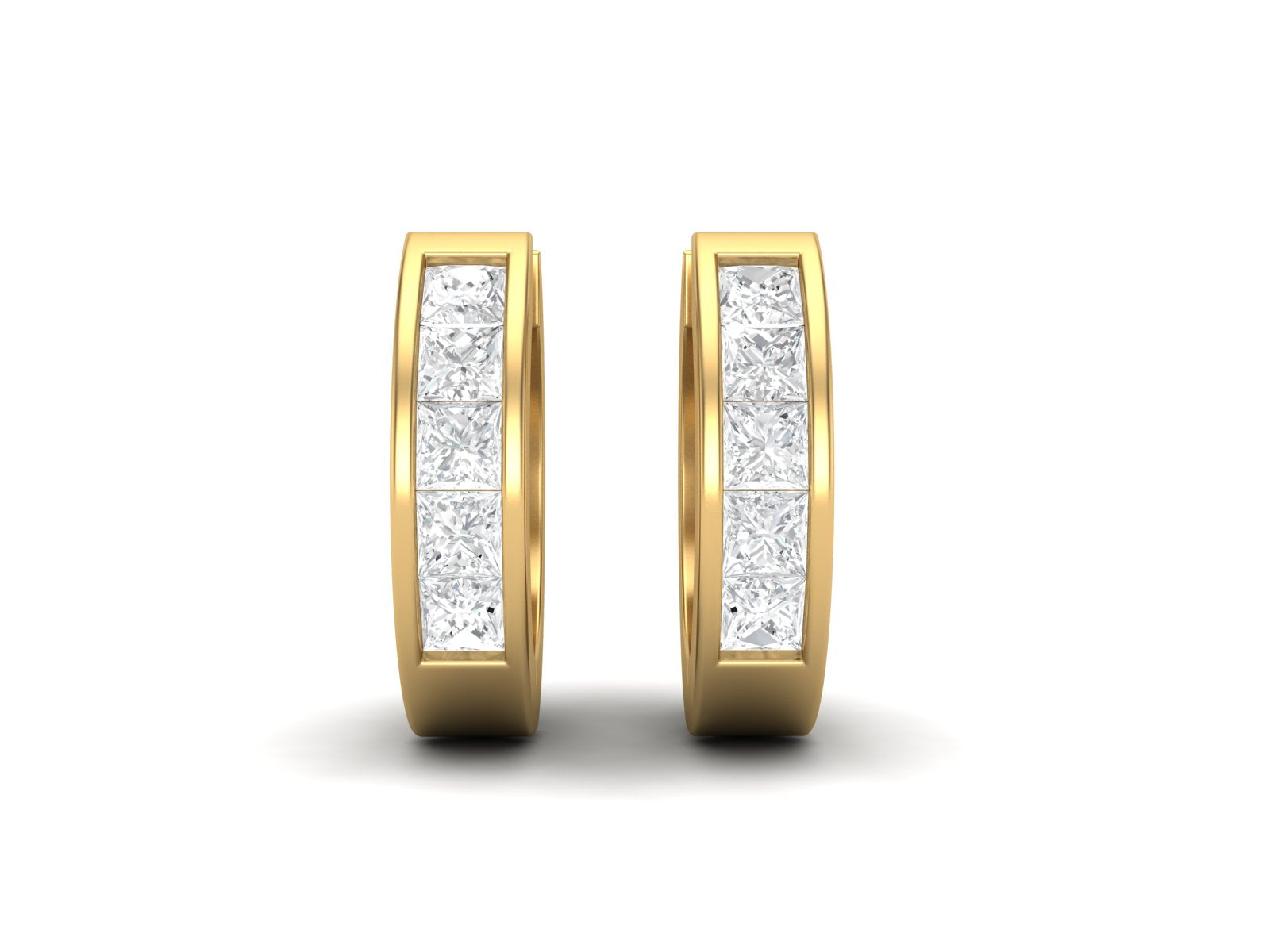 Moissanite 1.5 Ctw Hoop Earrings - 14K Fing Gold