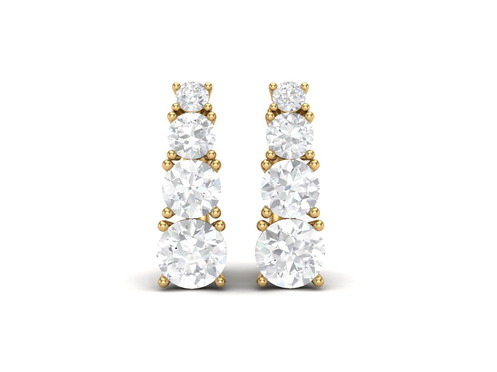 Moissanite 3.2 Ctw Hoop Earrings - 14K Fine Gold