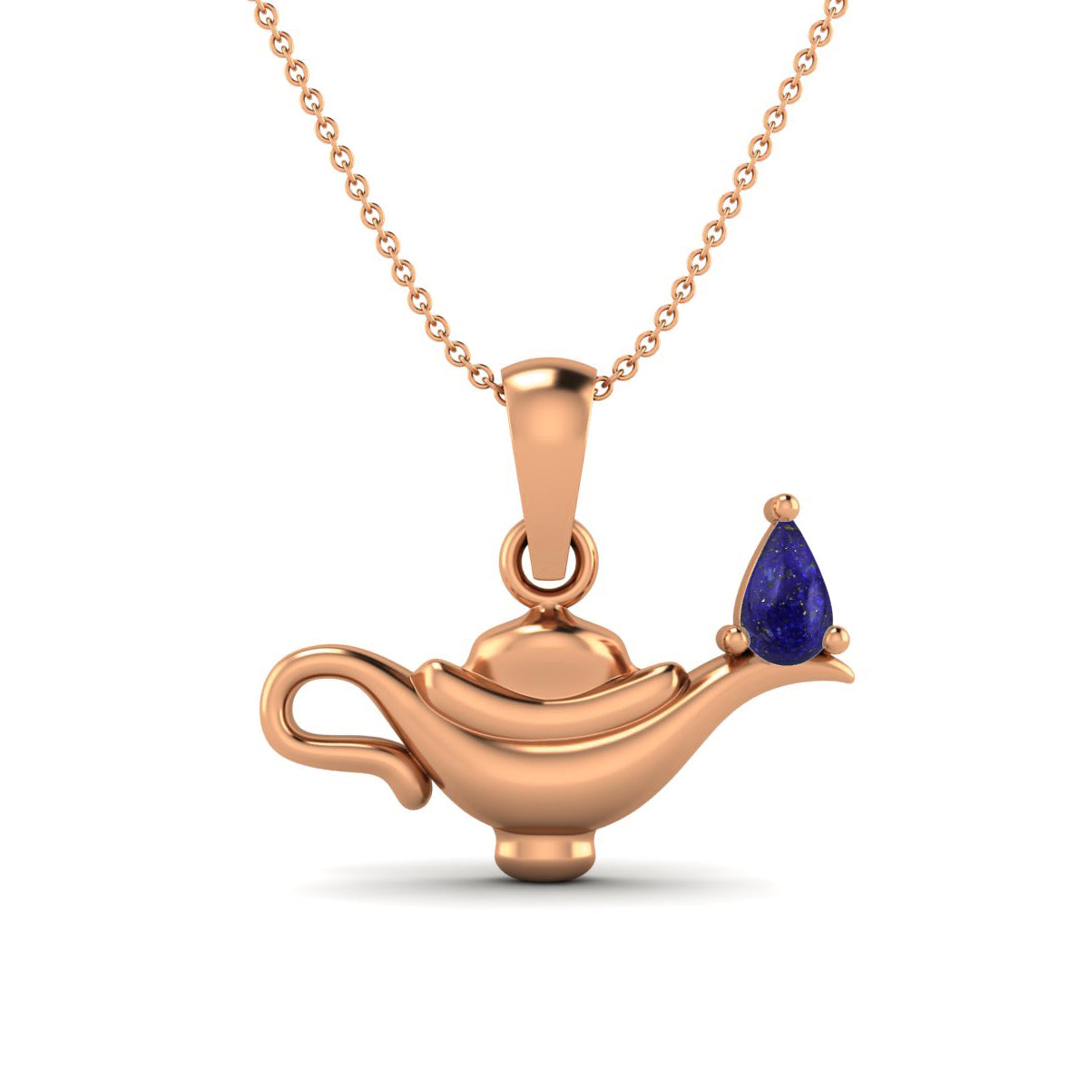 Lapis Aladdin Lamp Pendant – Sterling Silver