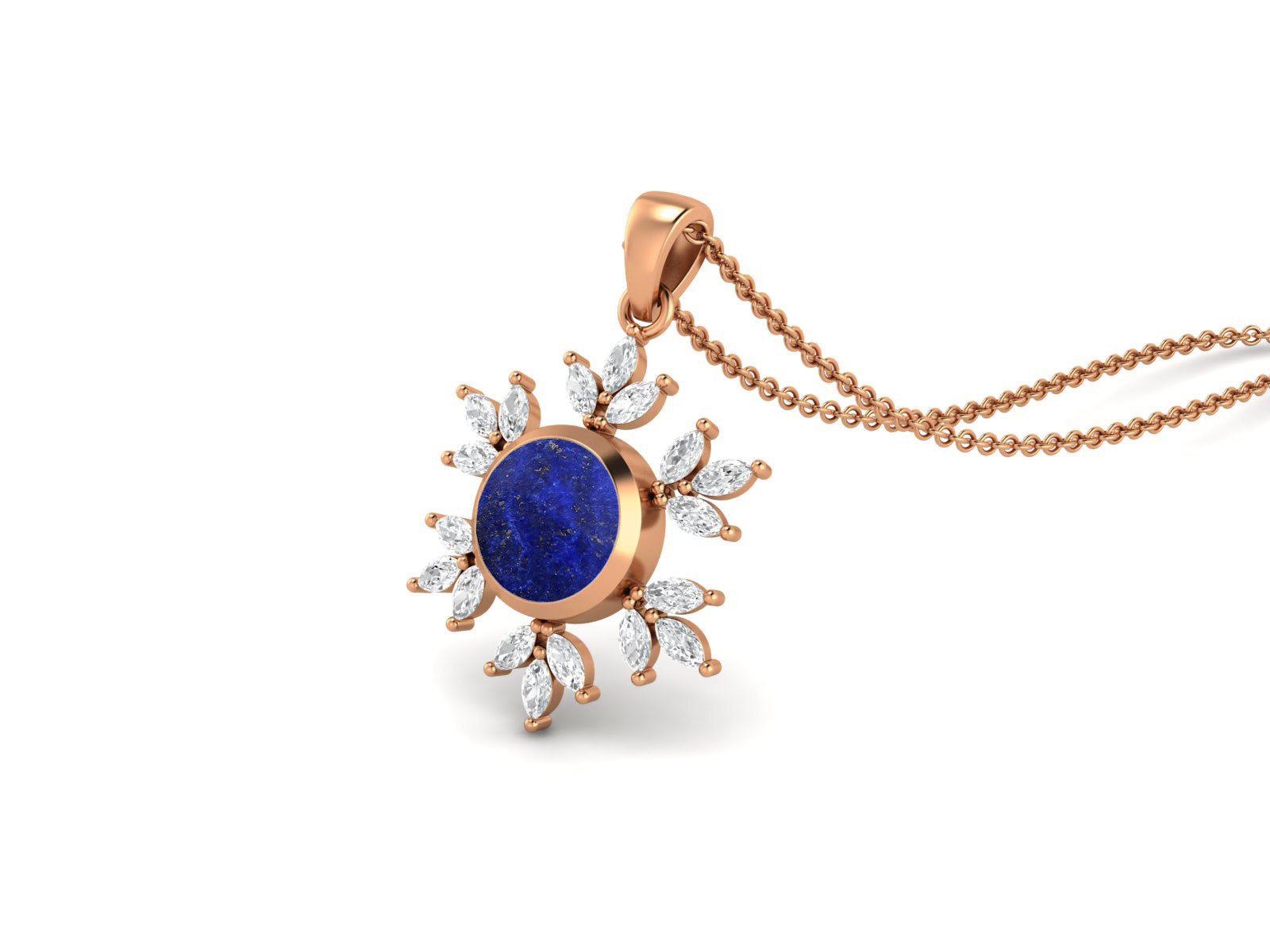 Collana con fiocco di neve e stella in lapislazzuli - Argento Sterling