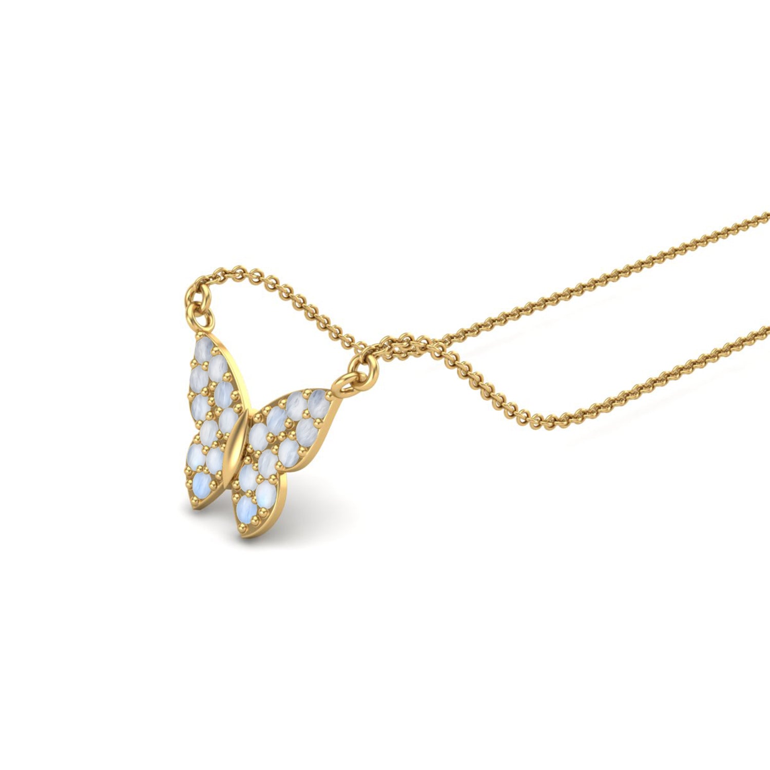 Moonstone Butterfly Dainty Pendant - Sterling Silver