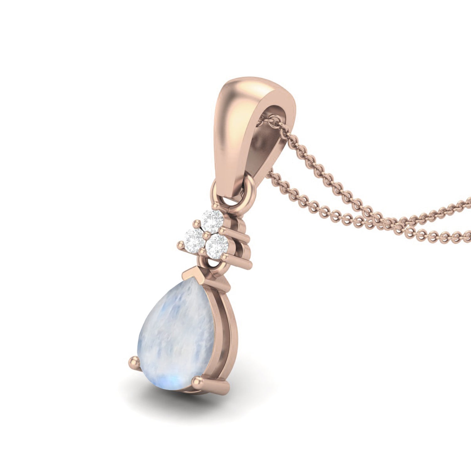 Moonstone Elegant Drop Design Pendant - Sterling Silver