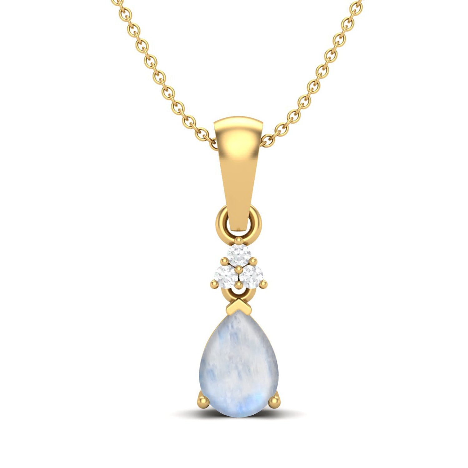 Moonstone Elegant Drop Design Pendant - Sterling Silver