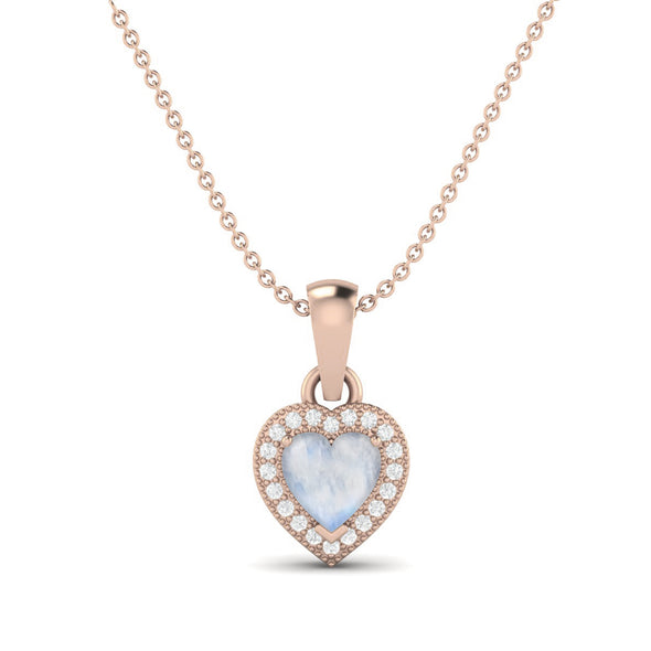 Blue Moonstone Necklace, Rainbow Moonstone and Diamond Jewelry, June  Birthstone - Shop Majade Jewelry Design Collar Necklaces - Pinkoi