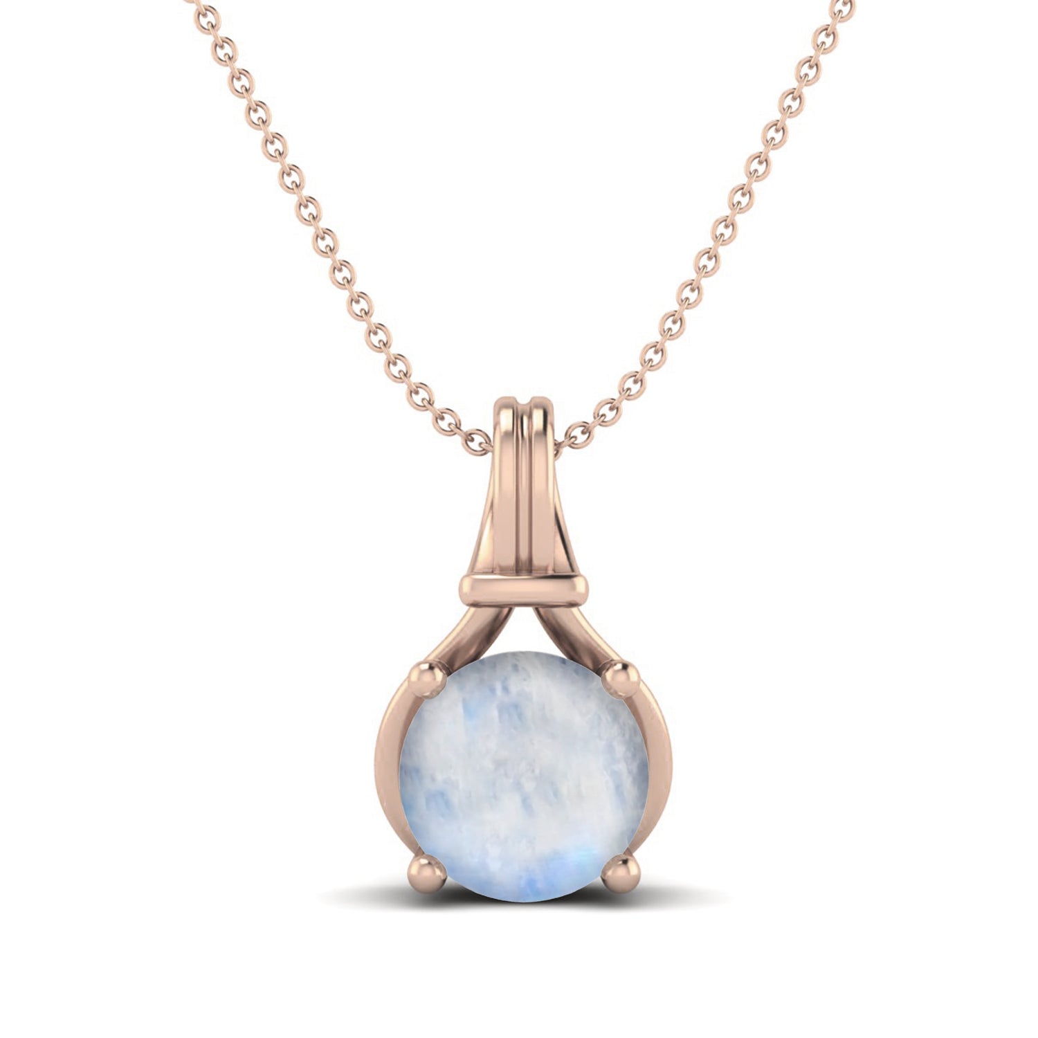 Moonstone Solitaire Pendant - Sterling Silver