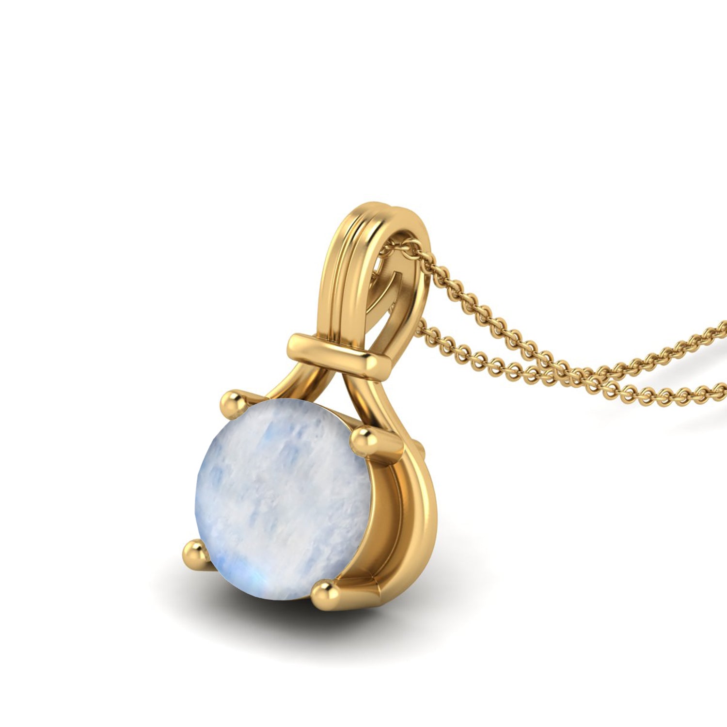 Moonstone Solitaire Pendant - Sterling Silver
