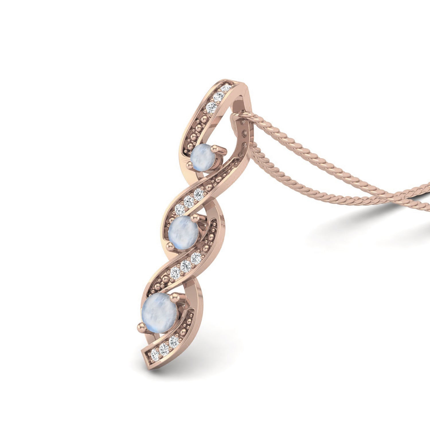 Moonstone Spiral Pendant - Sterling Silver
