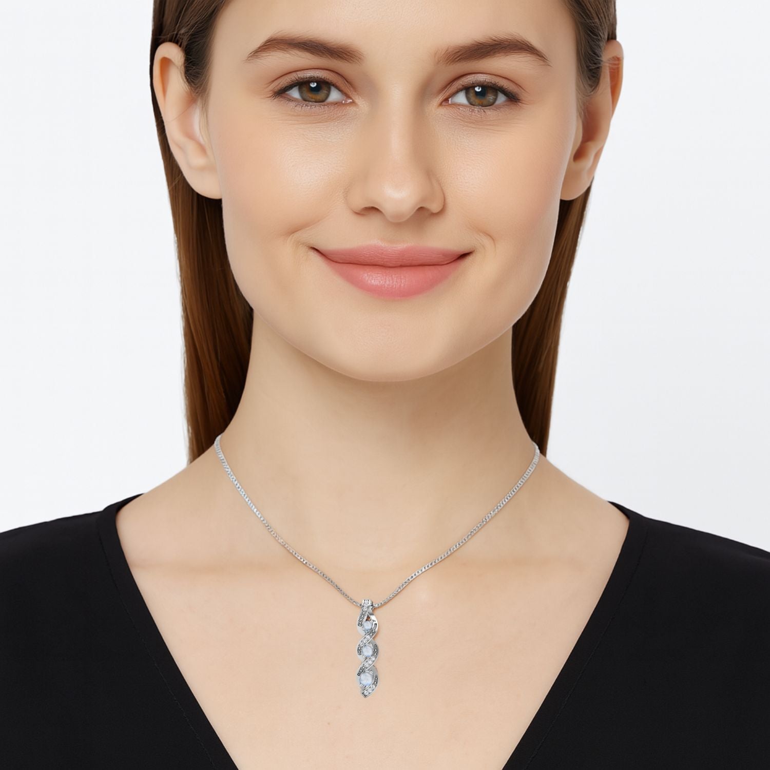 Moonstone Spiral Pendant - Sterling Silver