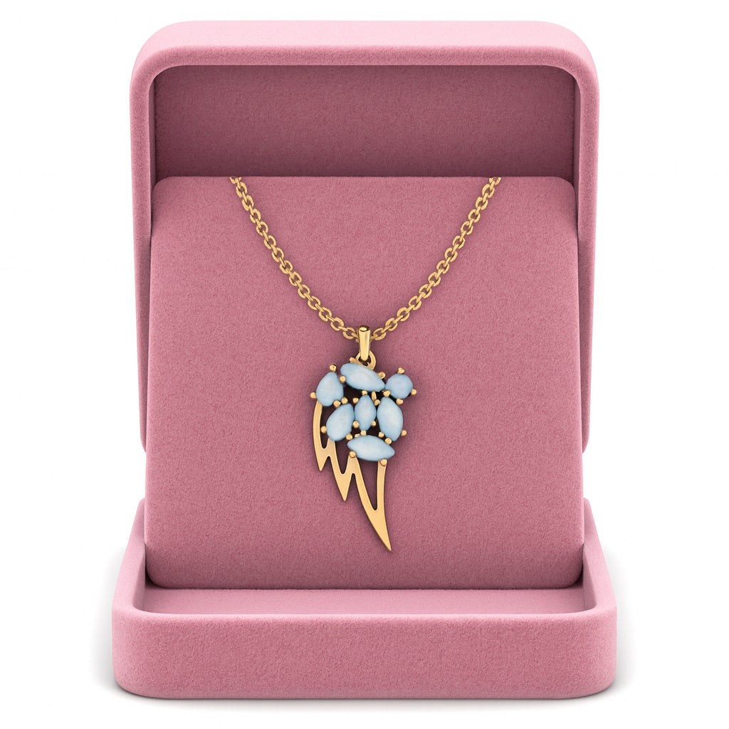Collana in argento sterling 925 con ciondolo a forma di foglia di pietra lunare a forma di marquise