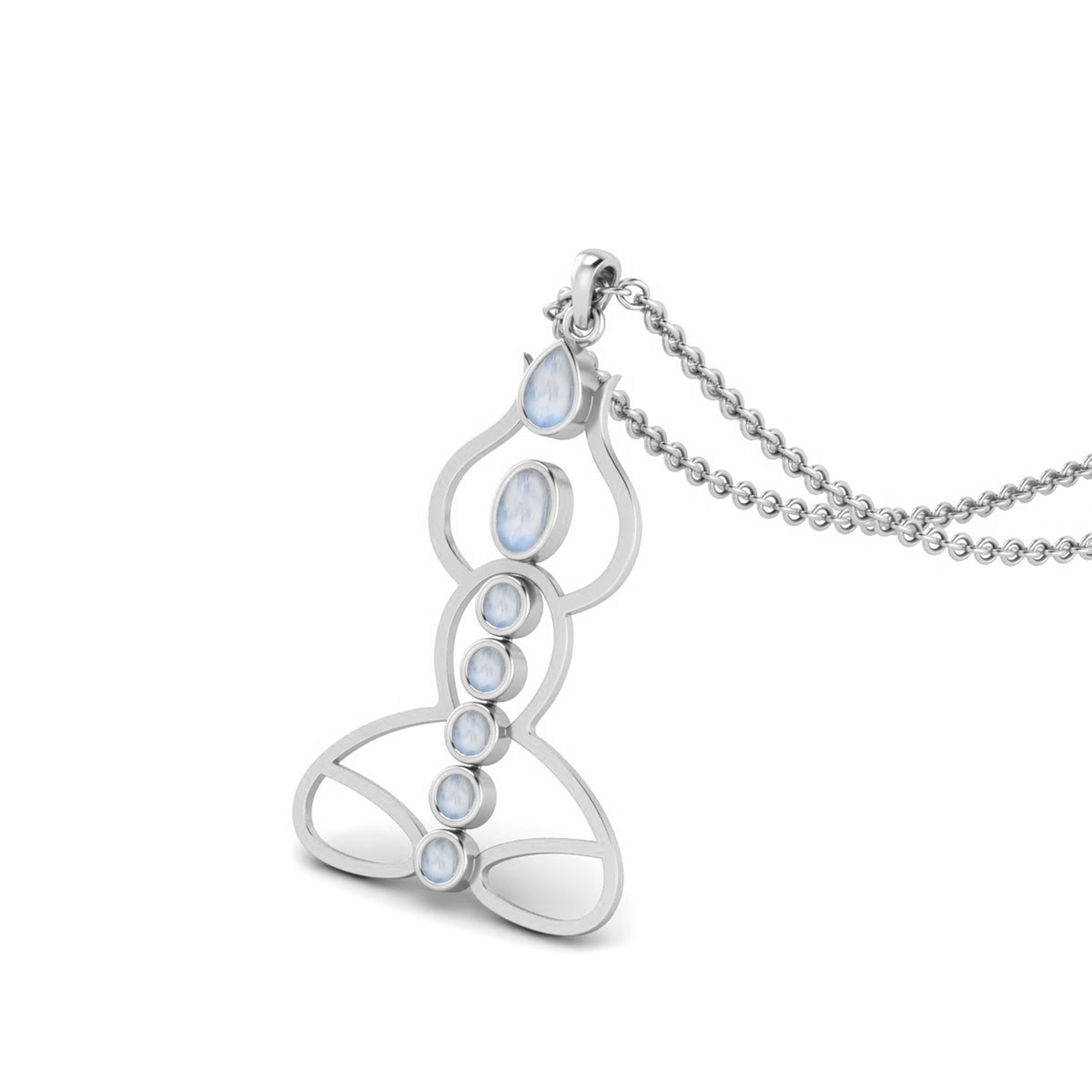Moonstone Yoga Chakra Pendant - Sterling Silver