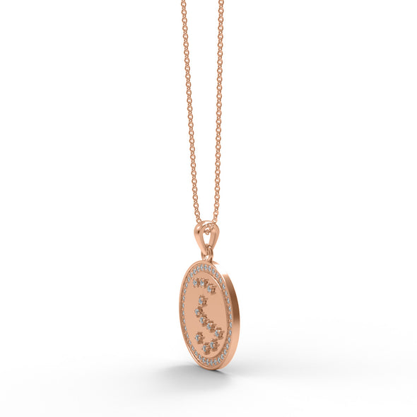 Rose Gold Necklace For Women Unique Style Art Deco Moissanite Pendant Necklaces For Wedding Gift