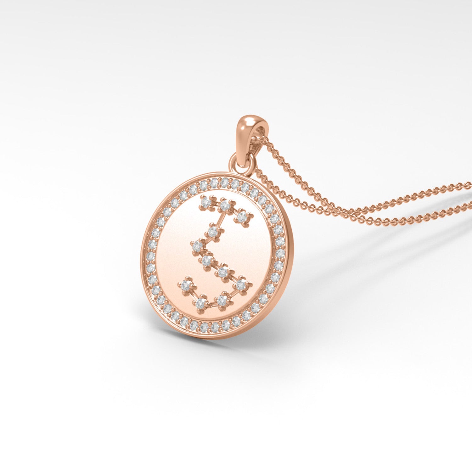 Moissanite Round Constellation Pendant - Sterling Silver