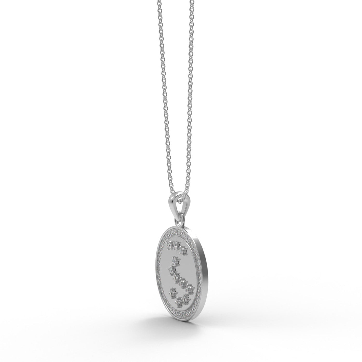 Moissanite Round Constellation Pendant - Sterling Silver