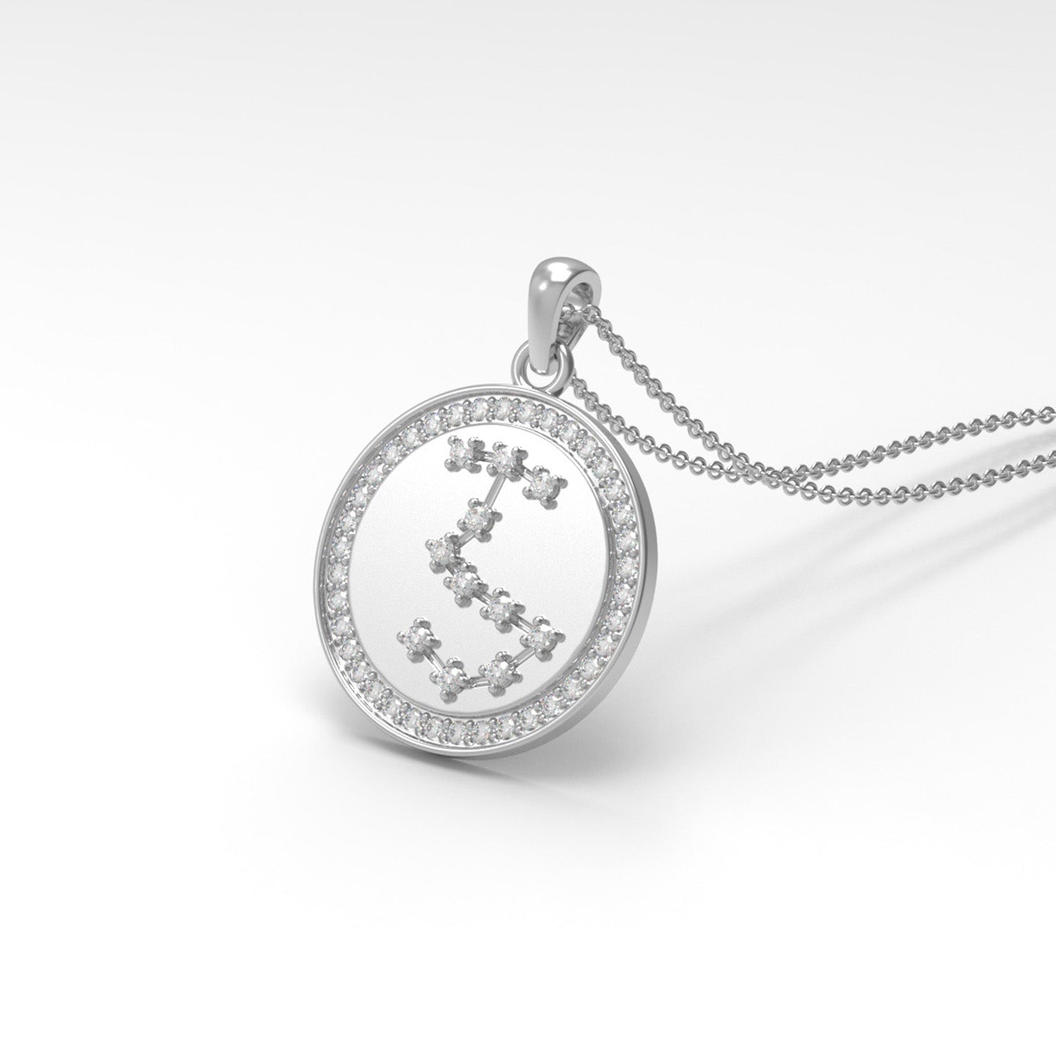 Moissanite Round Constellation Pendant - Sterling Silver