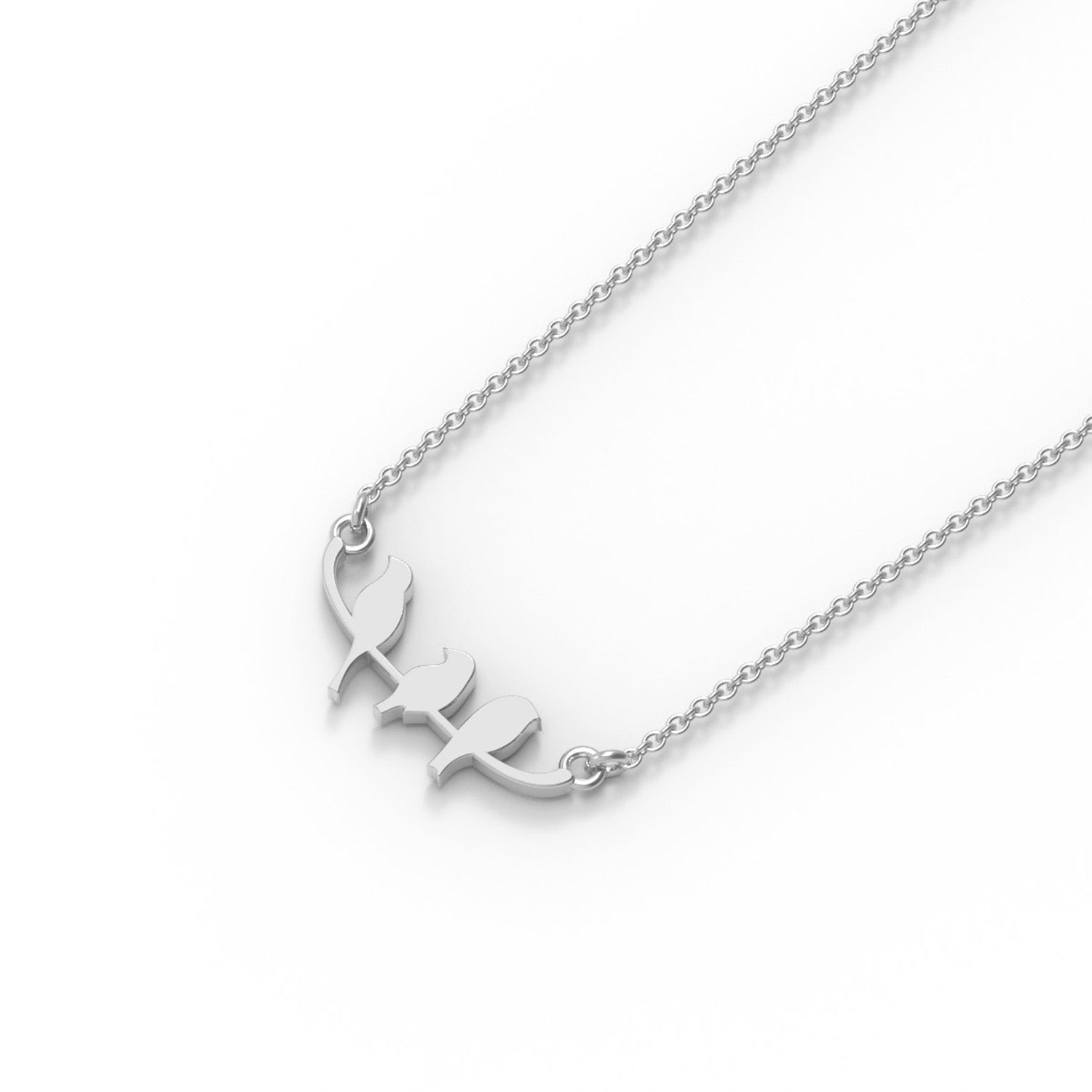 Collana con ciondolo a forma di tre uccellini in argento sterling 925, ideale per amanti degli animali.