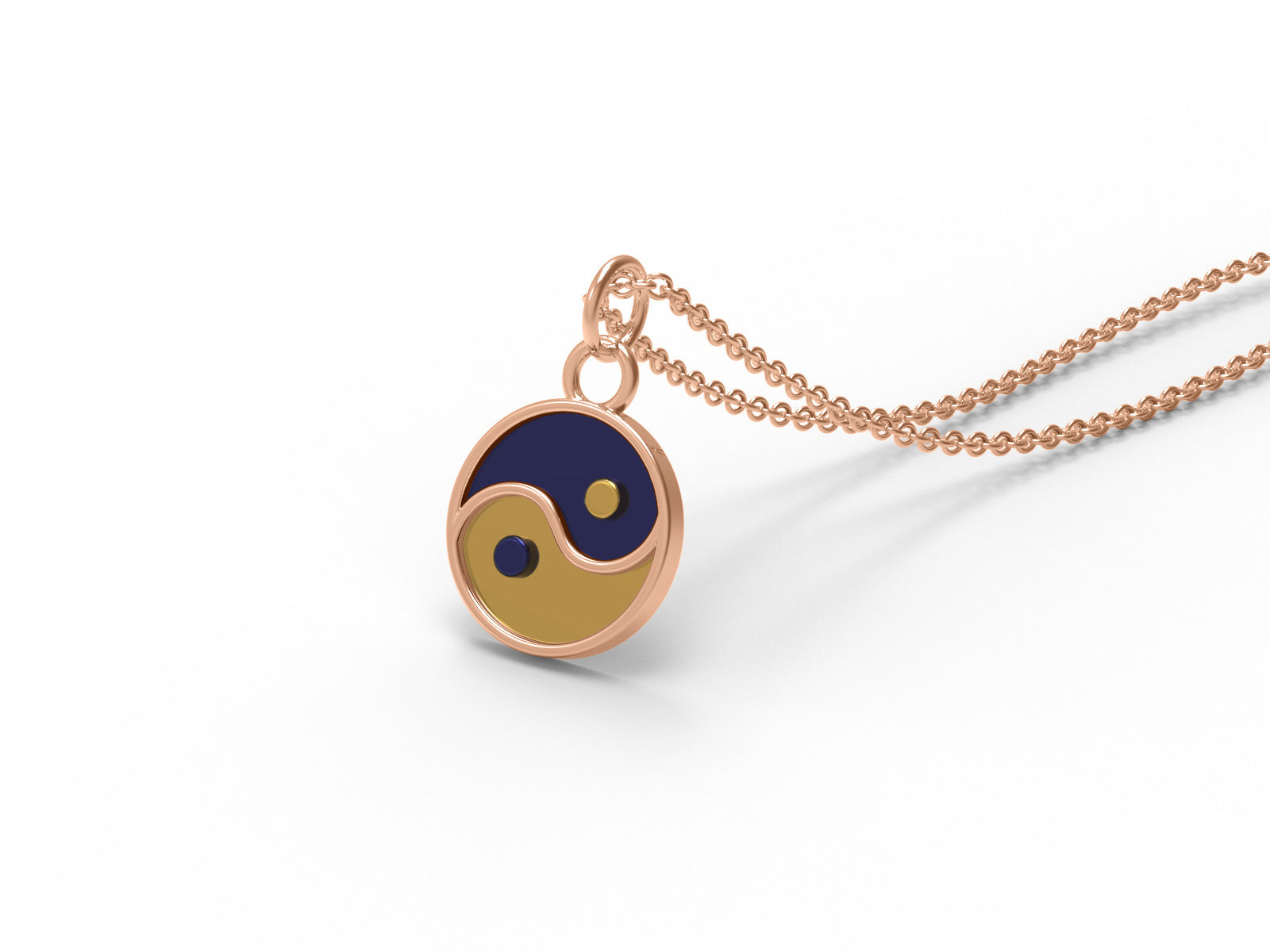 Yin Yang Enamel Symbolic Harmony Necklace - Sterling Silver