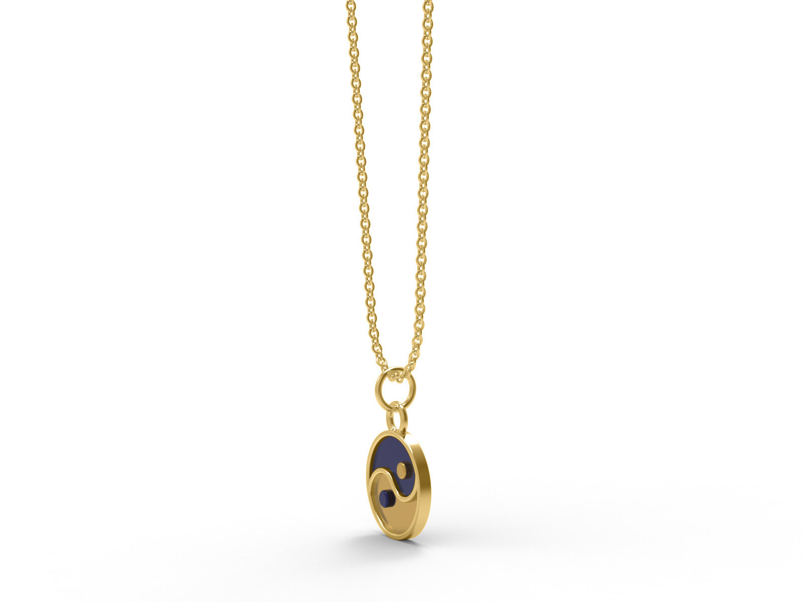 Yin Yang Enamel Symbolic Harmony Necklace - Sterling Silver
