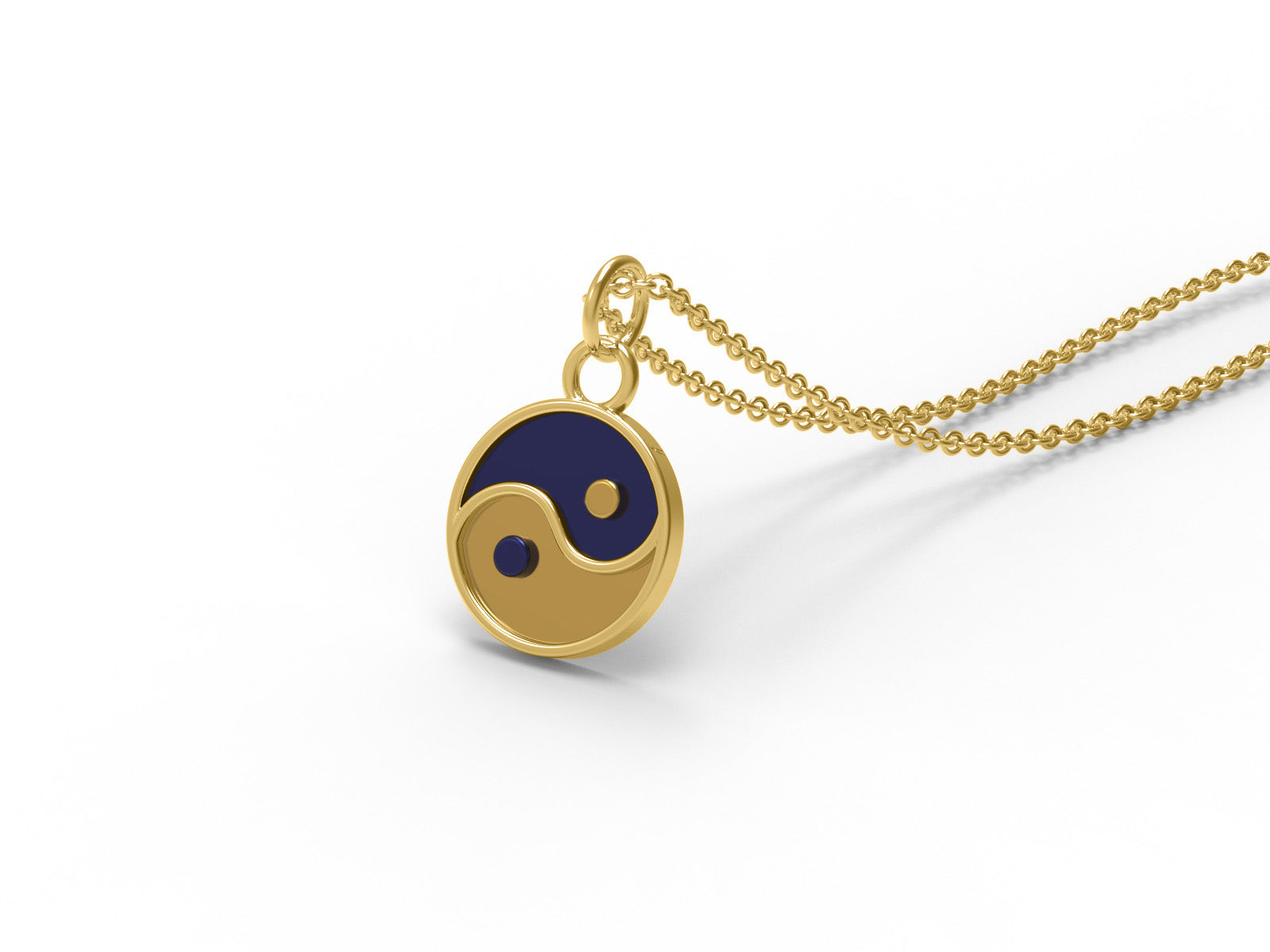 Yin Yang Enamel Symbolic Harmony Necklace - Sterling Silver