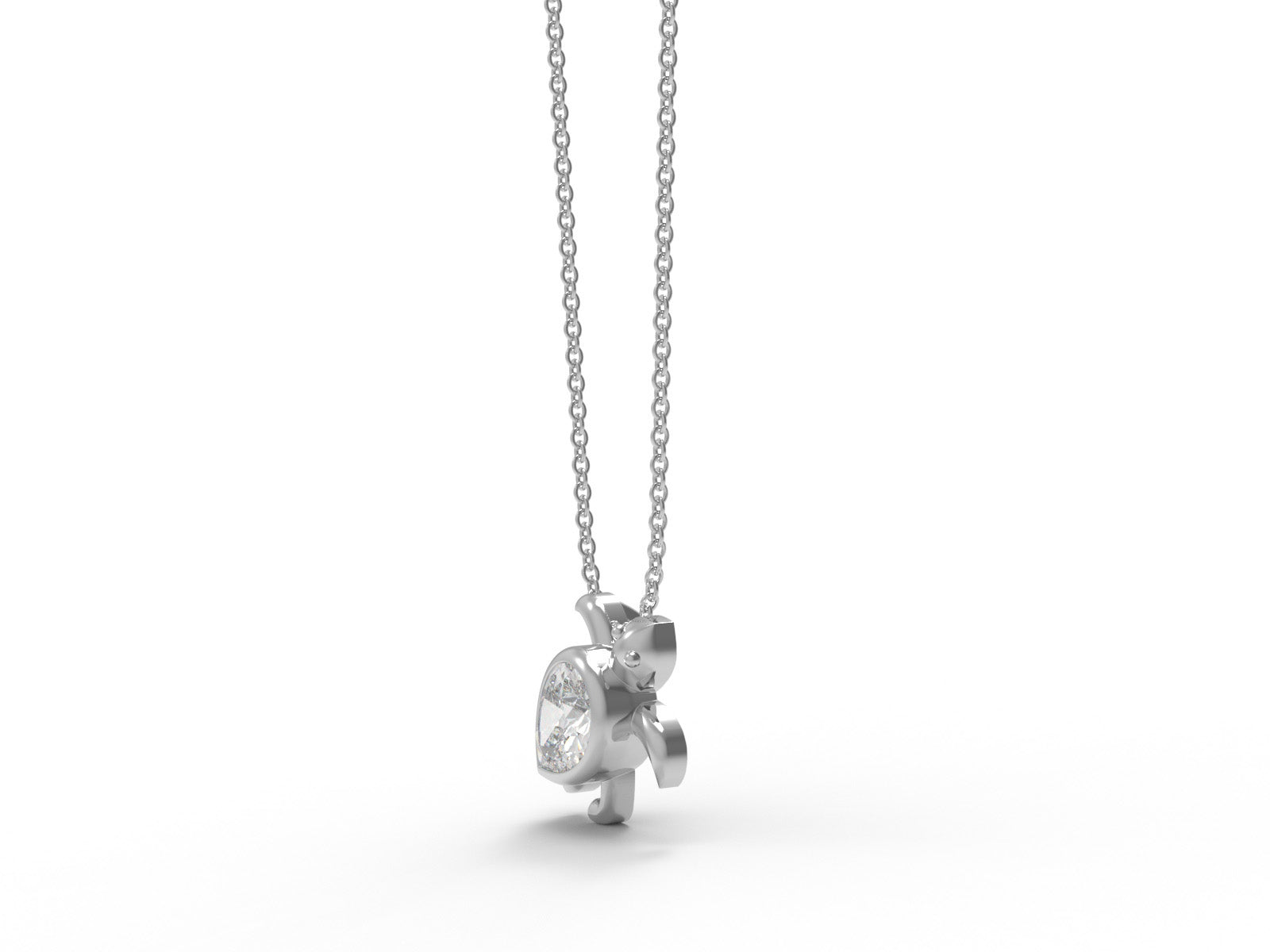 Moissanite Turtle Pendant Necklace - Sterling Silver