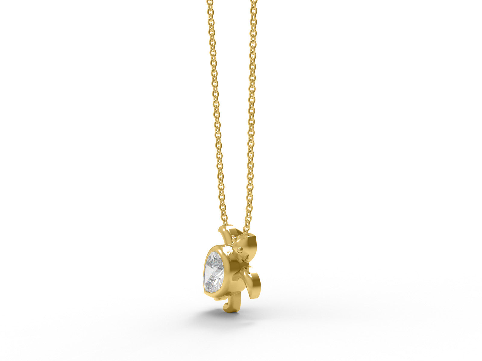 Moissanite Turtle Pendant Necklace - Sterling Silver