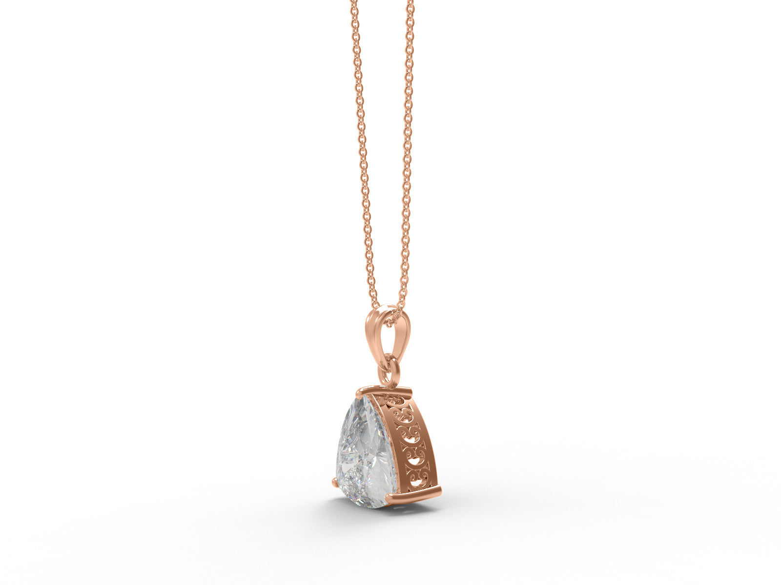Moissanite Trillion Cut Solitaire Pendant - 925 Sterling Silver