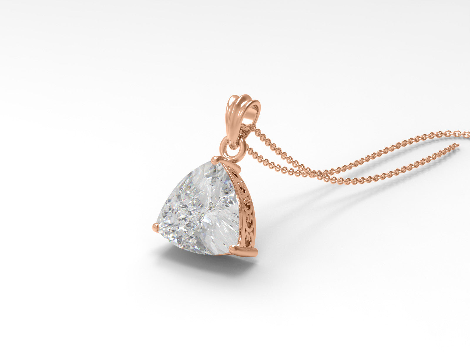 Moissanite Trillion Cut Solitaire Pendant - 925 Sterling Silver