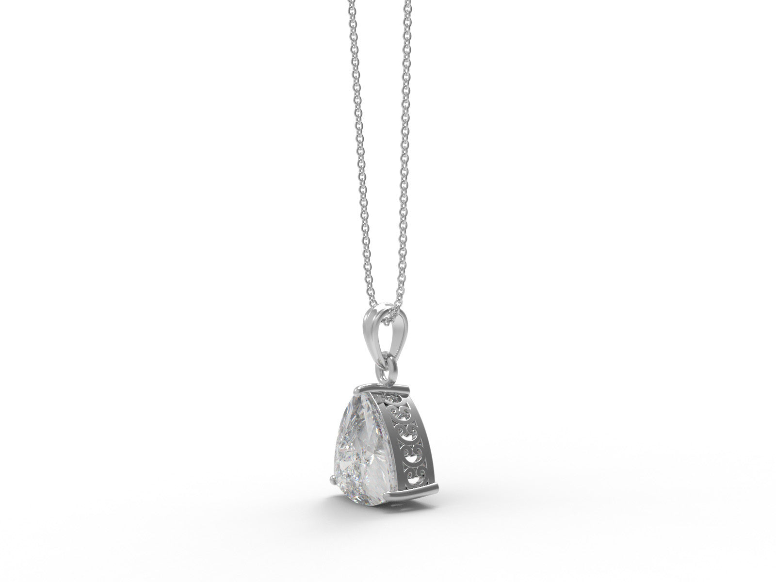 Moissanite Trillion Cut Solitaire Pendant - 925 Sterling Silver