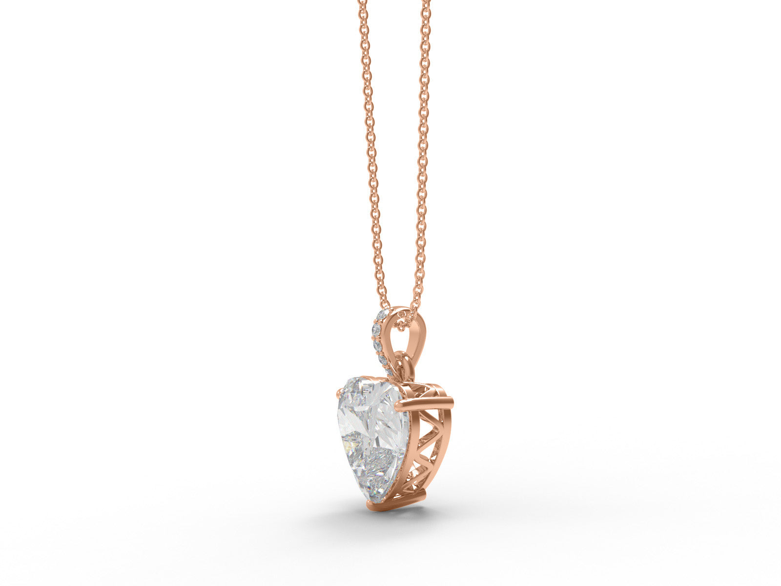 Moissanite Heart Solitaire Pendant Necklace - Sterling Silver