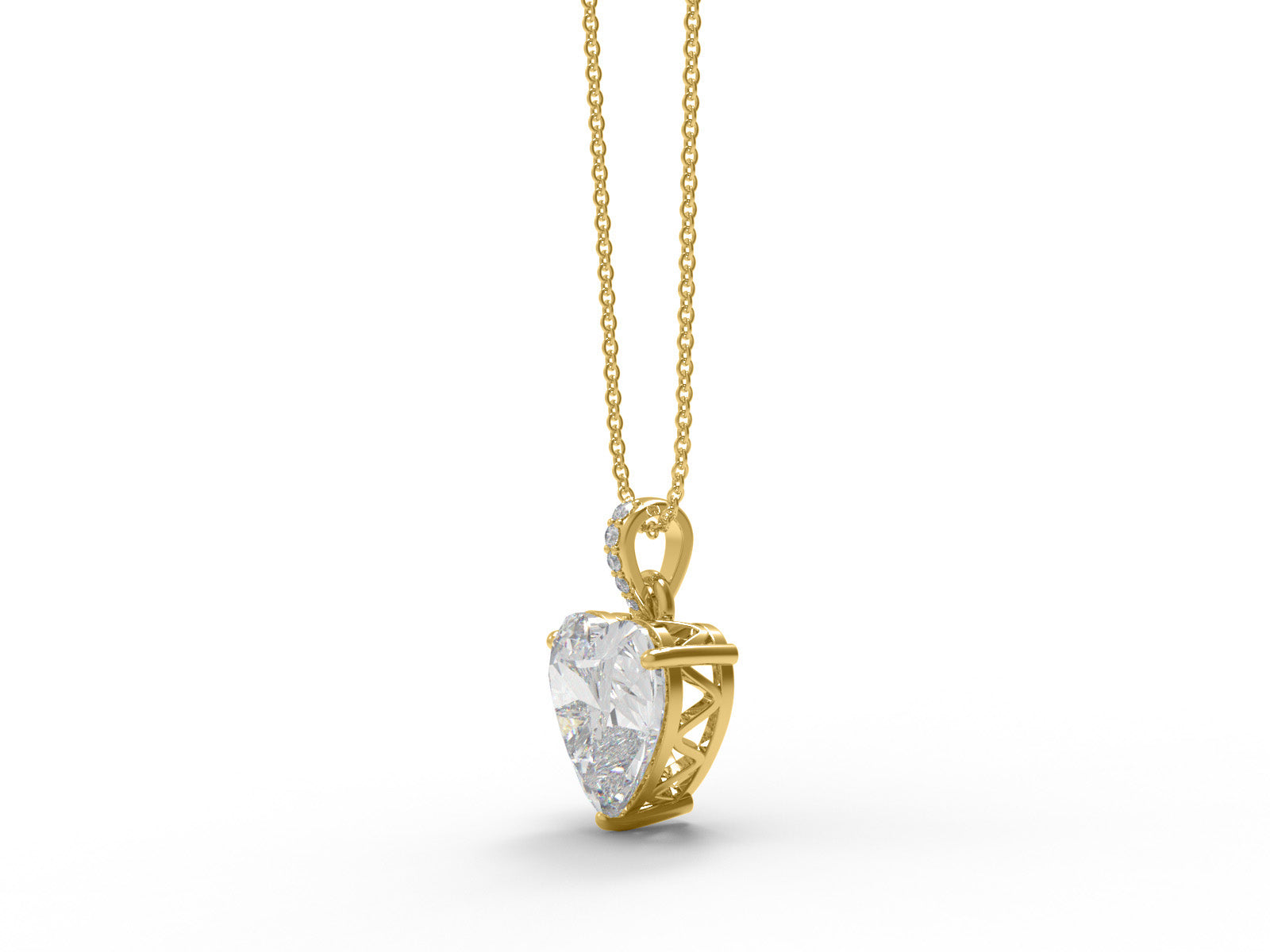 Moissanite Heart Solitaire Pendant Necklace - Sterling Silver