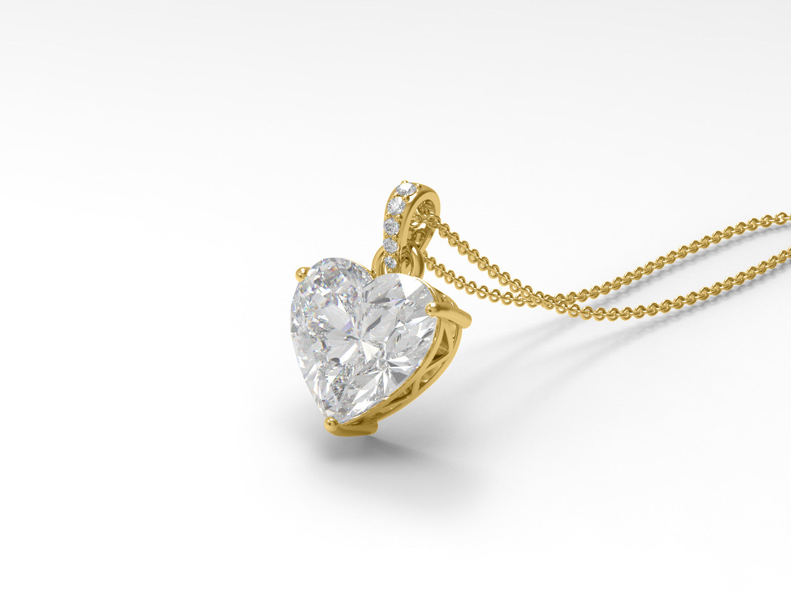 Moissanite Heart Solitaire Pendant Necklace - Sterling Silver