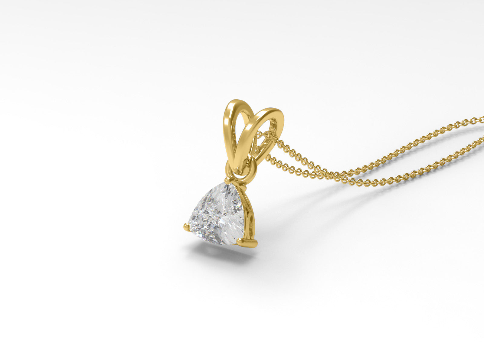 Moissanite Trillion Solitaire Pendant Necklace - Sterling Silver